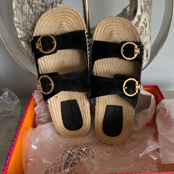 tory burch selby suede espadrille slide sandals